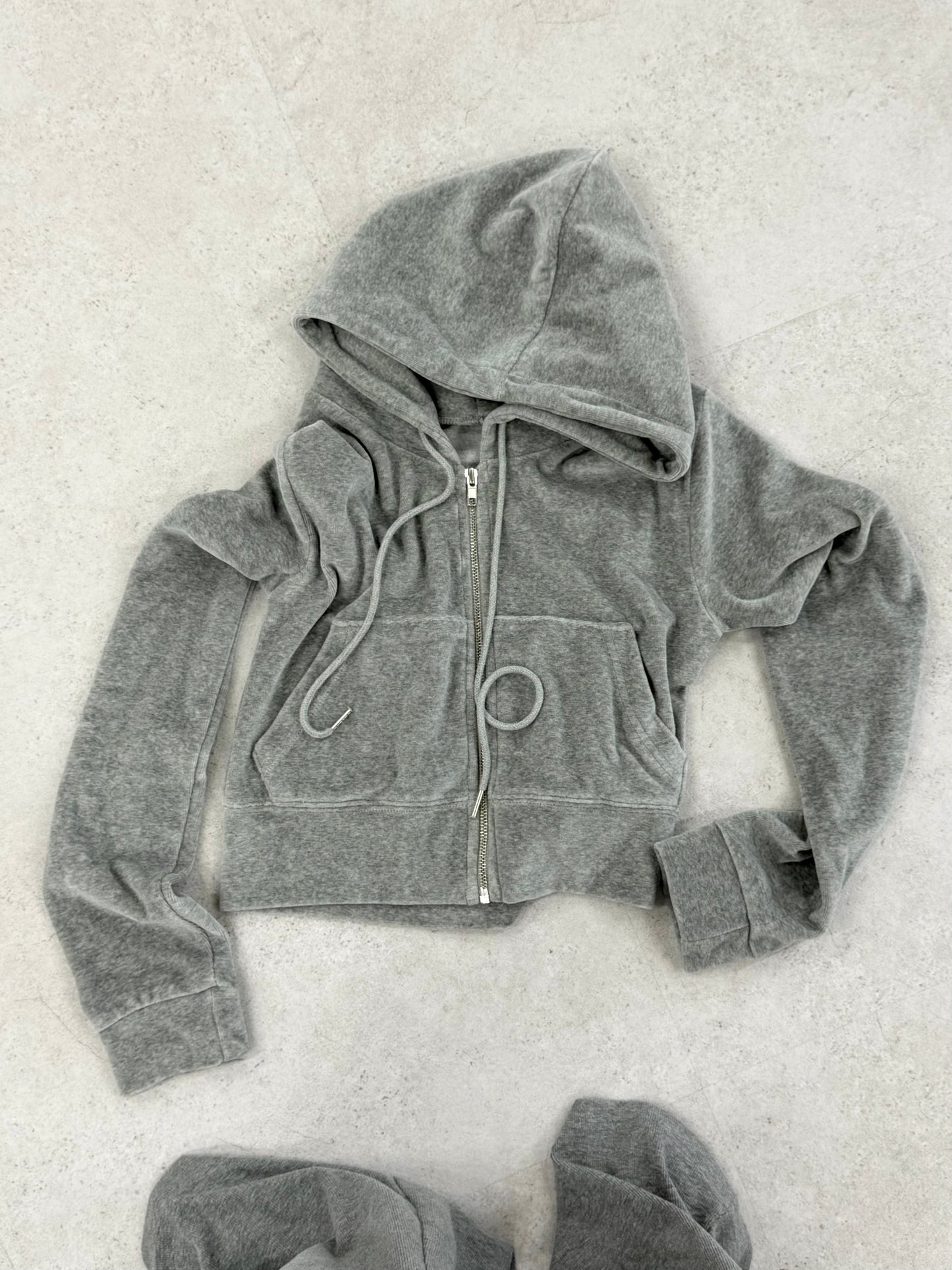 Velour compact hoodie