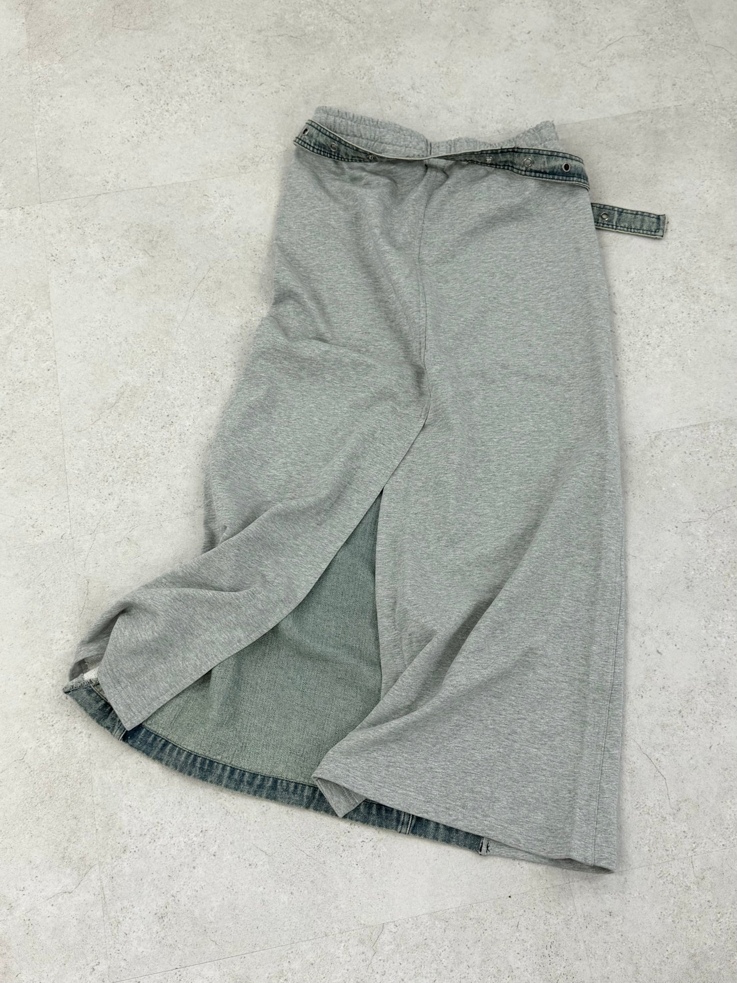 Switching denim skirt