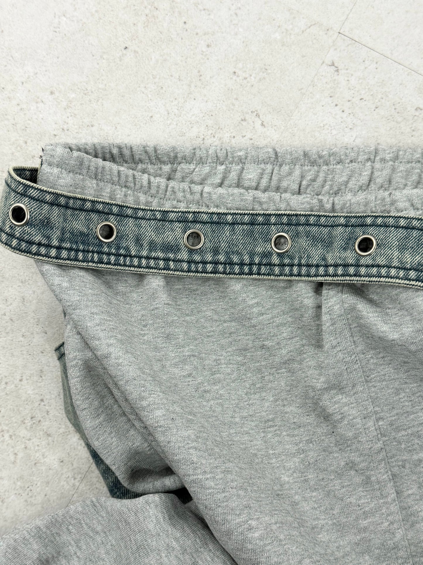 Switching denim skirt