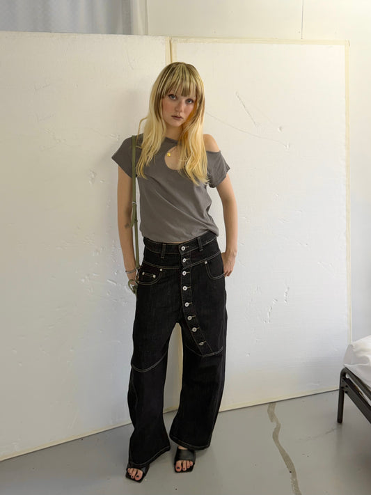 button denim pants