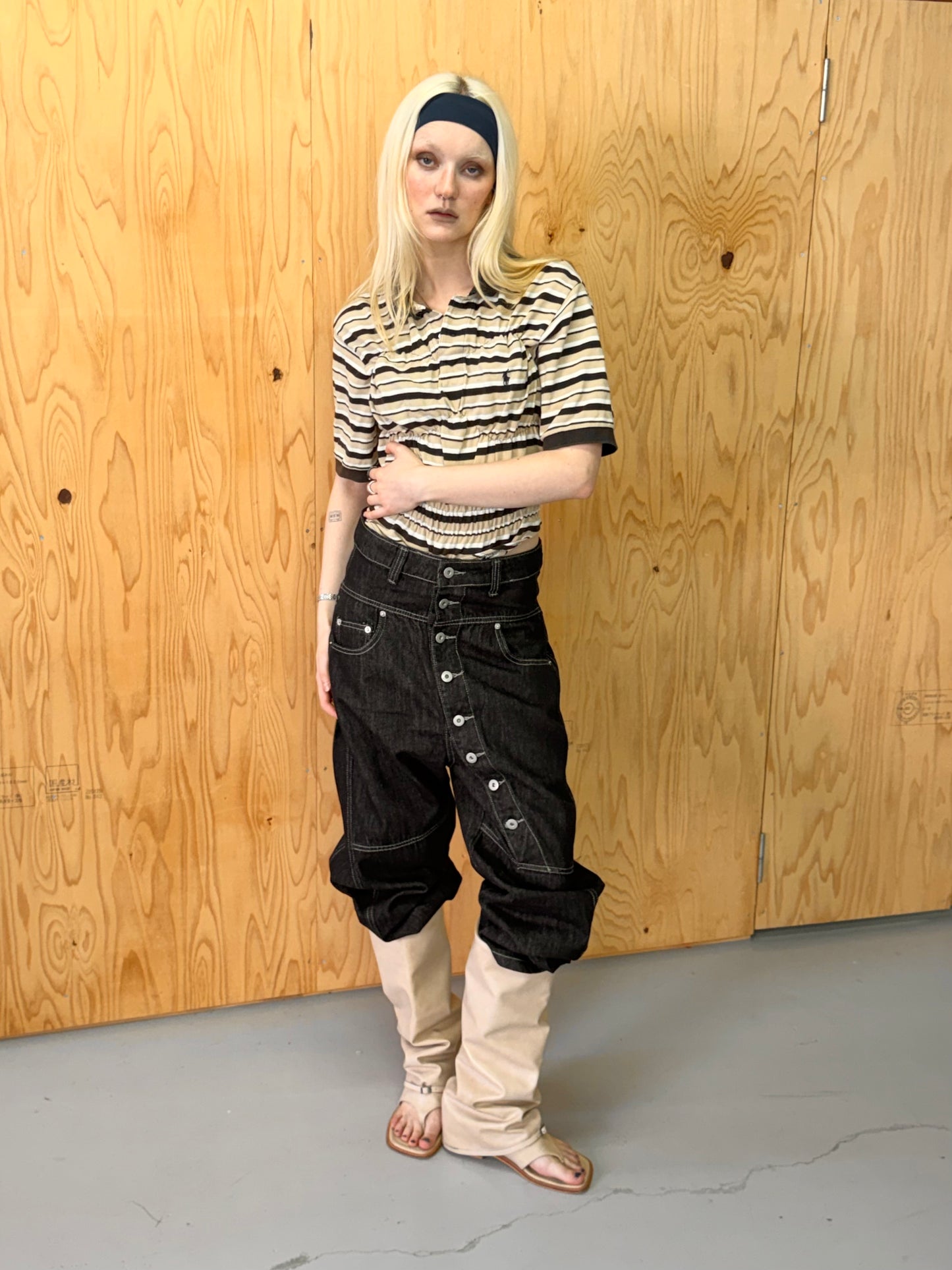 button denim pants