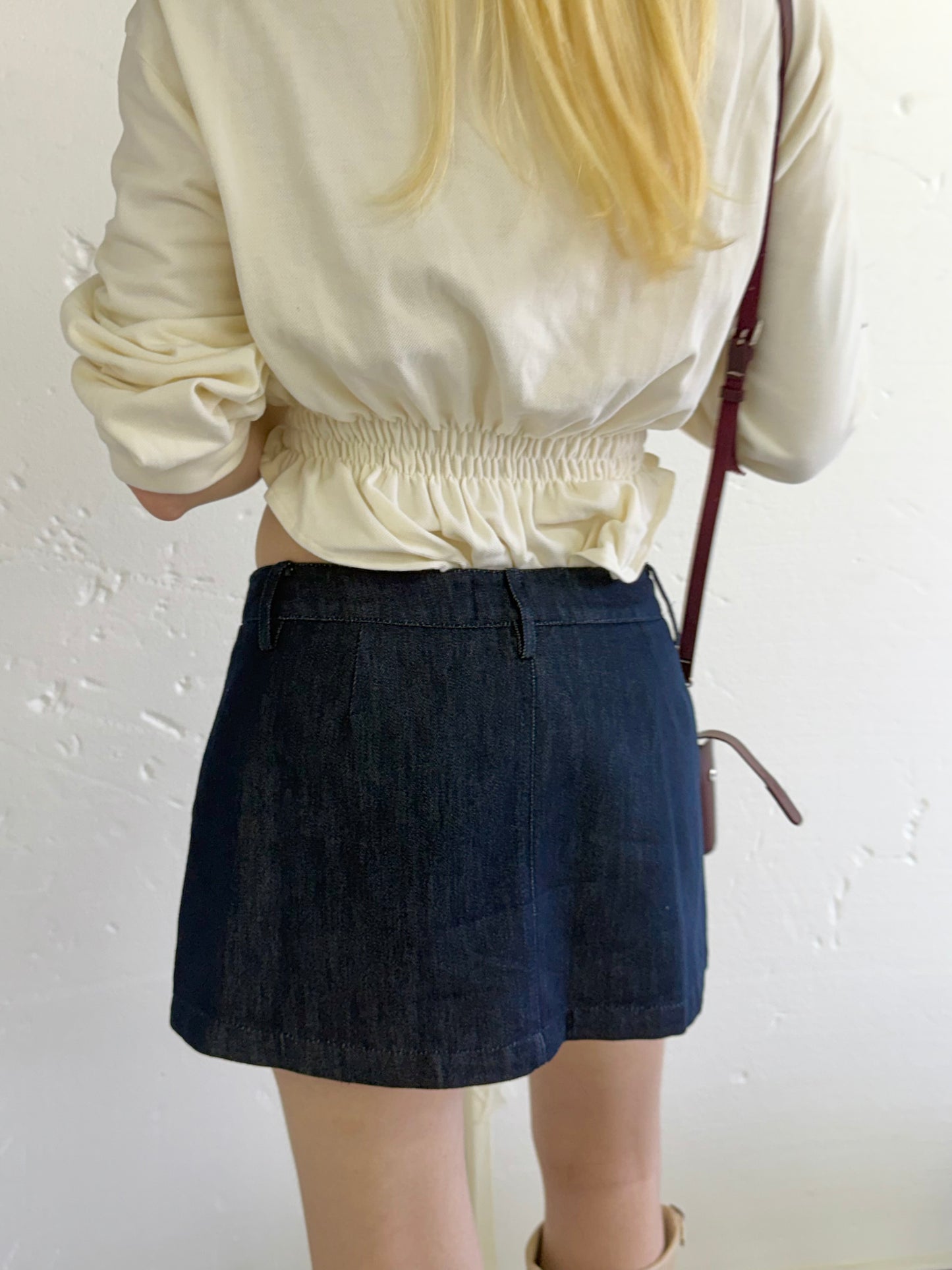 Mini denim scort