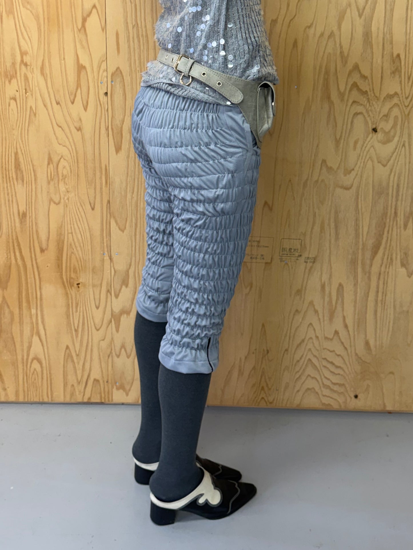 Gather jersey pants gray