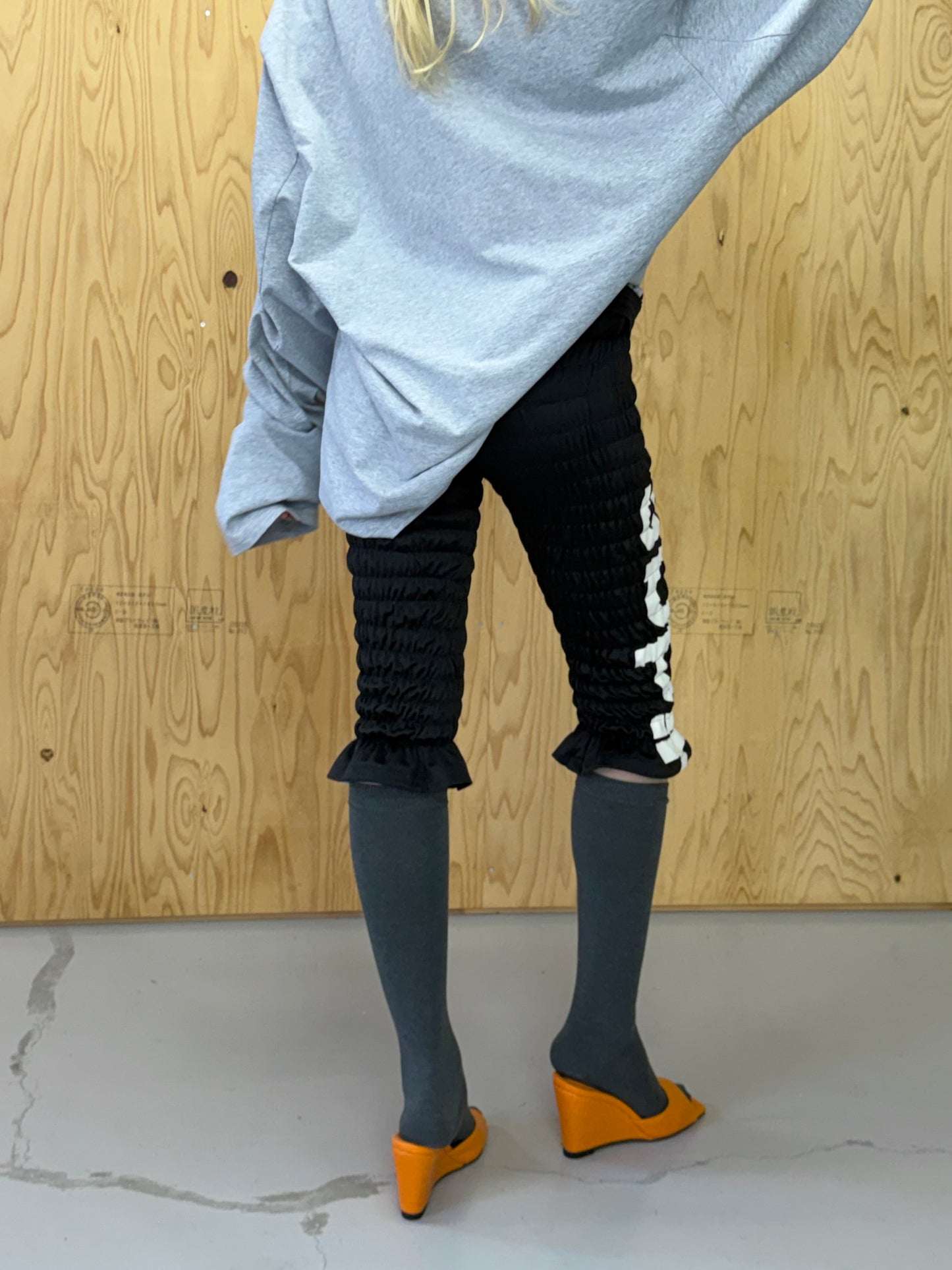 Gather jersey pants kuro