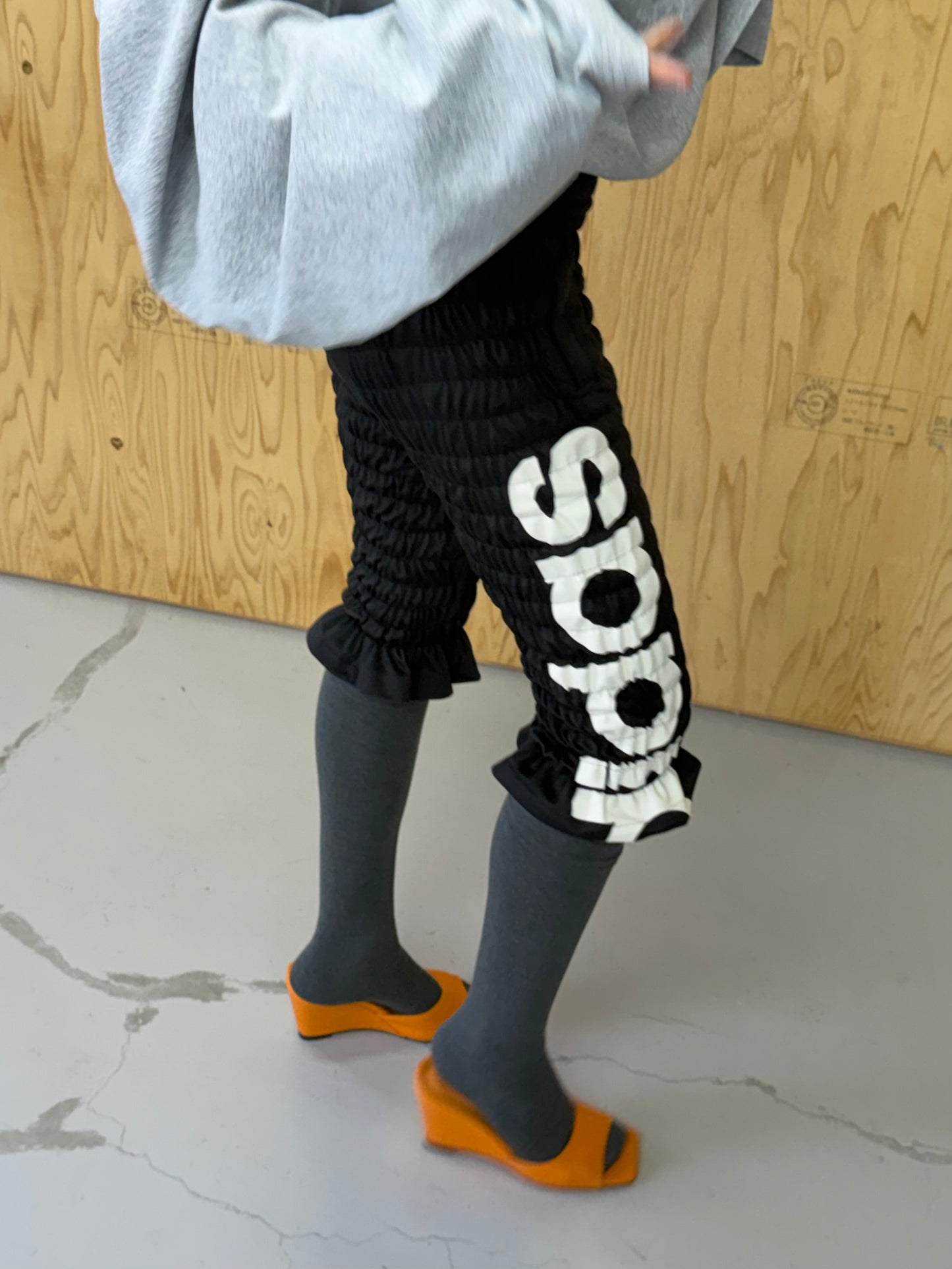 Gather jersey pants kuro