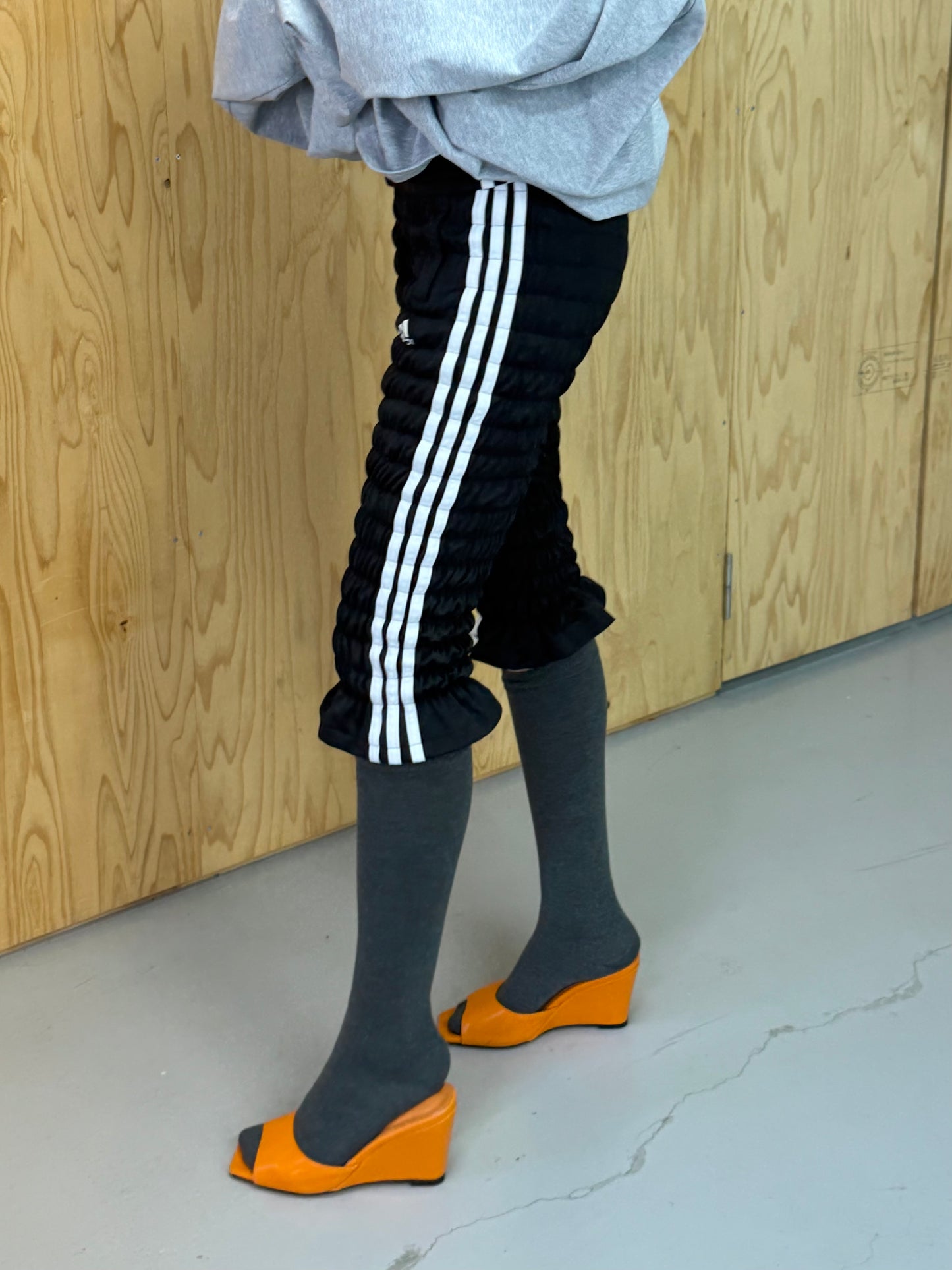 Gather jersey pants kuro