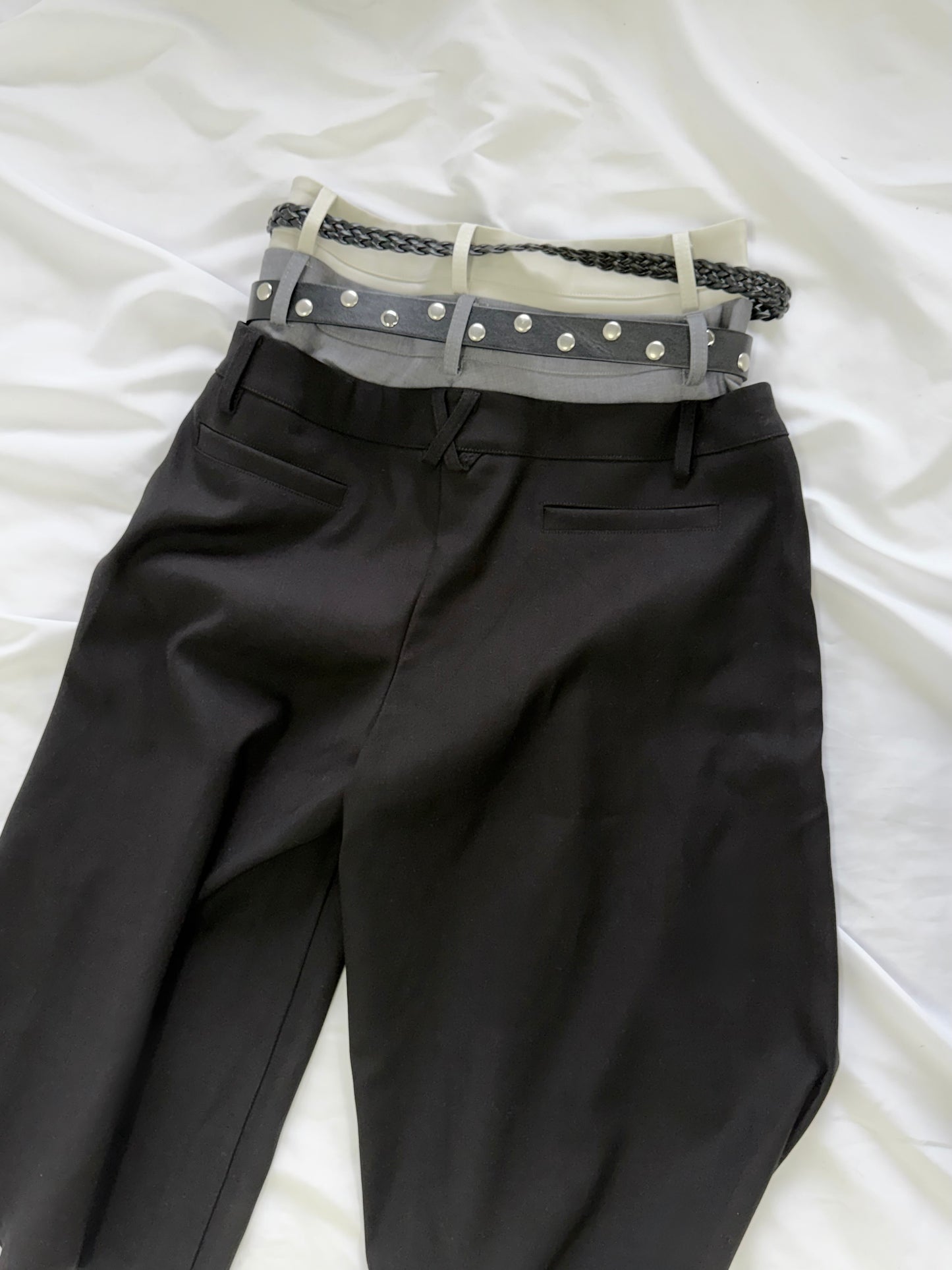 Twin belt pants
