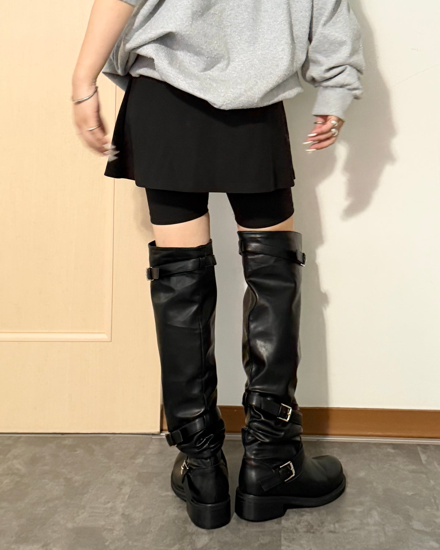 belt long boots
