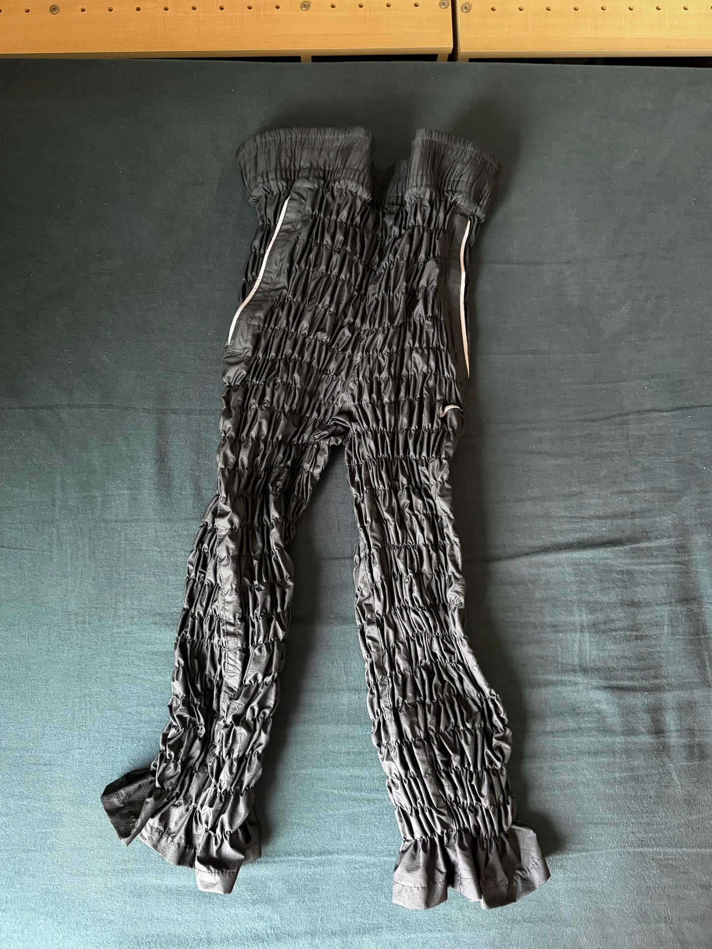Gather jersey pants bicolor