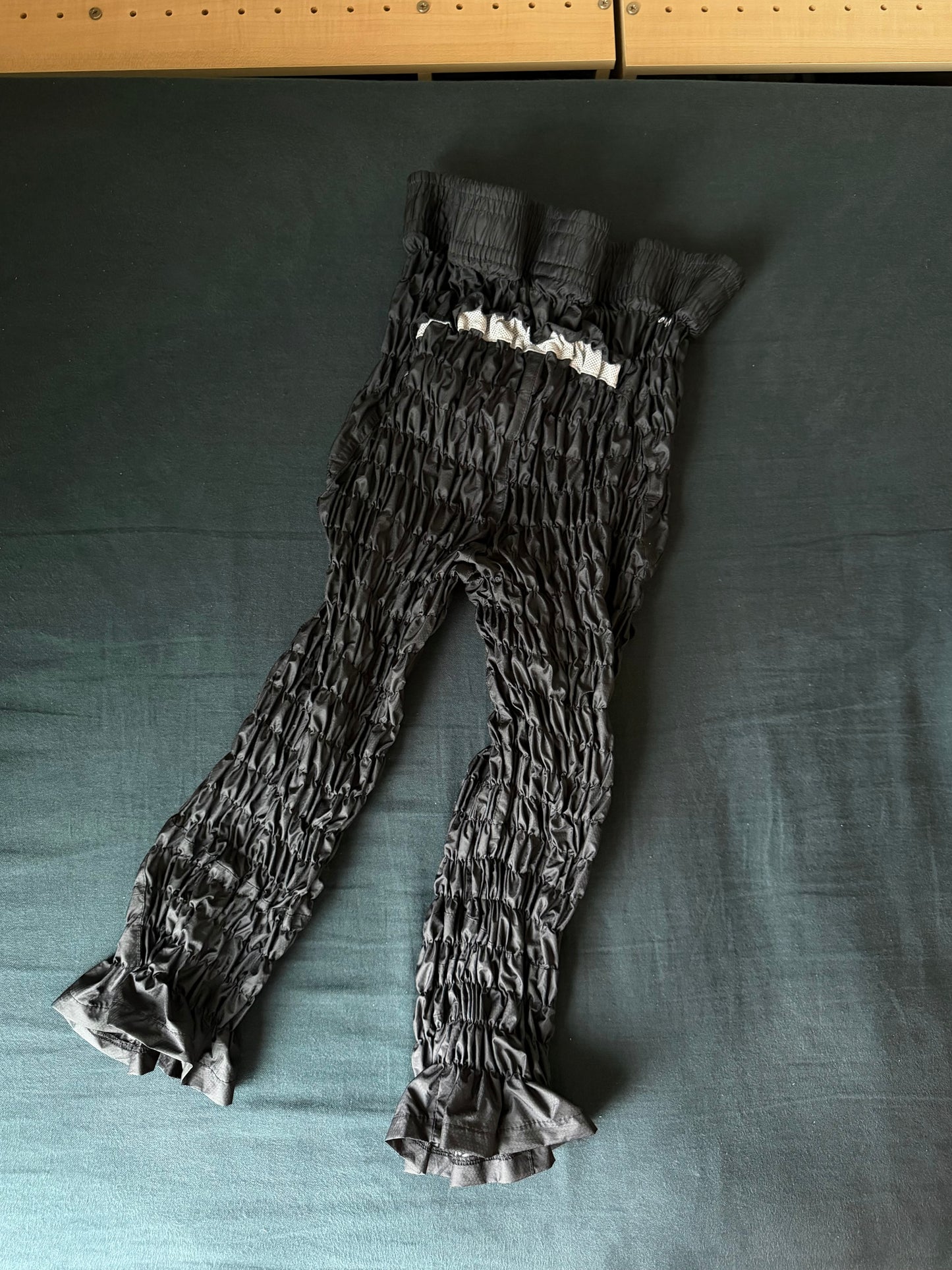 Gather jersey pants bicolor