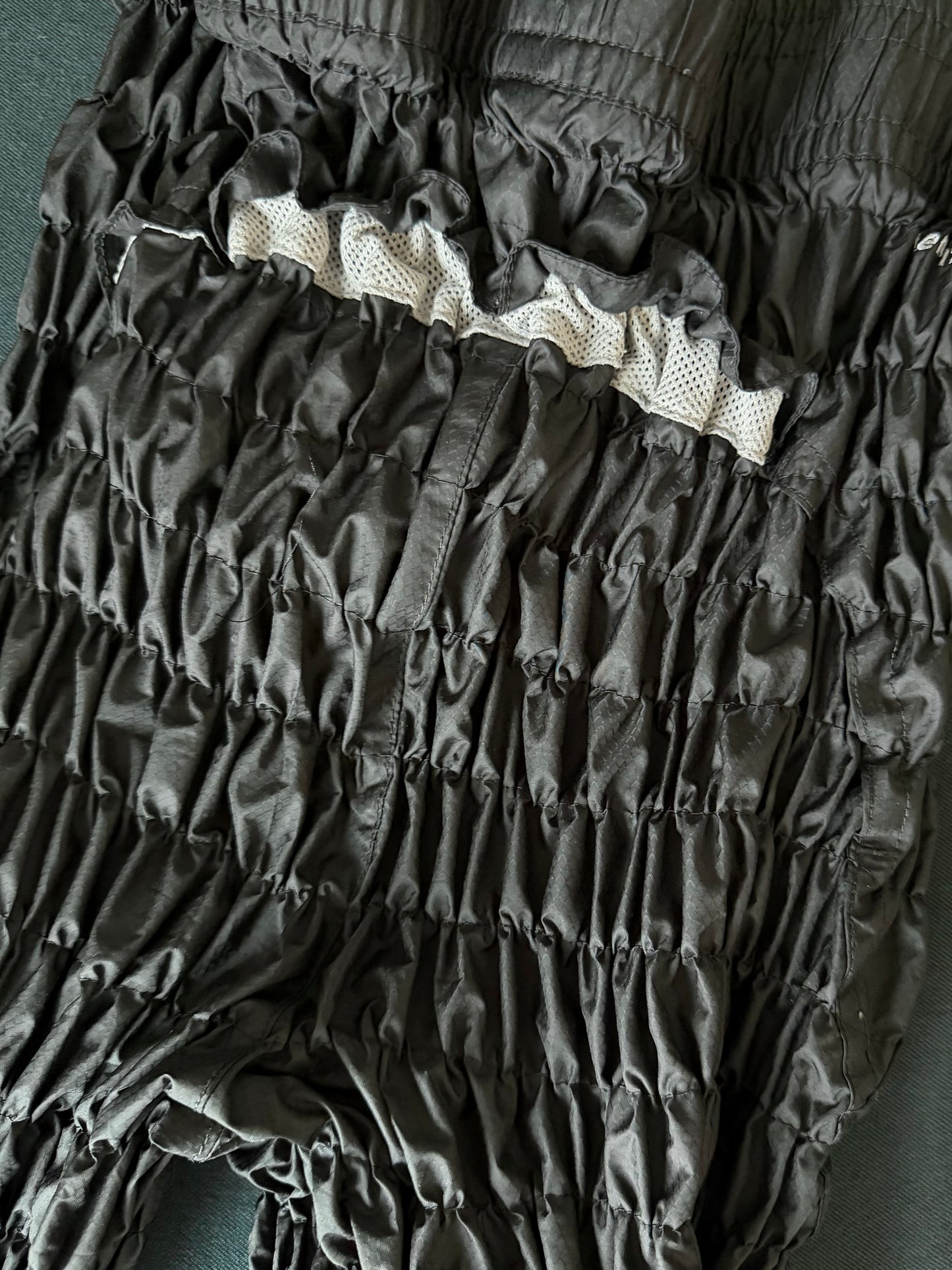 Gather jersey pants bicolor