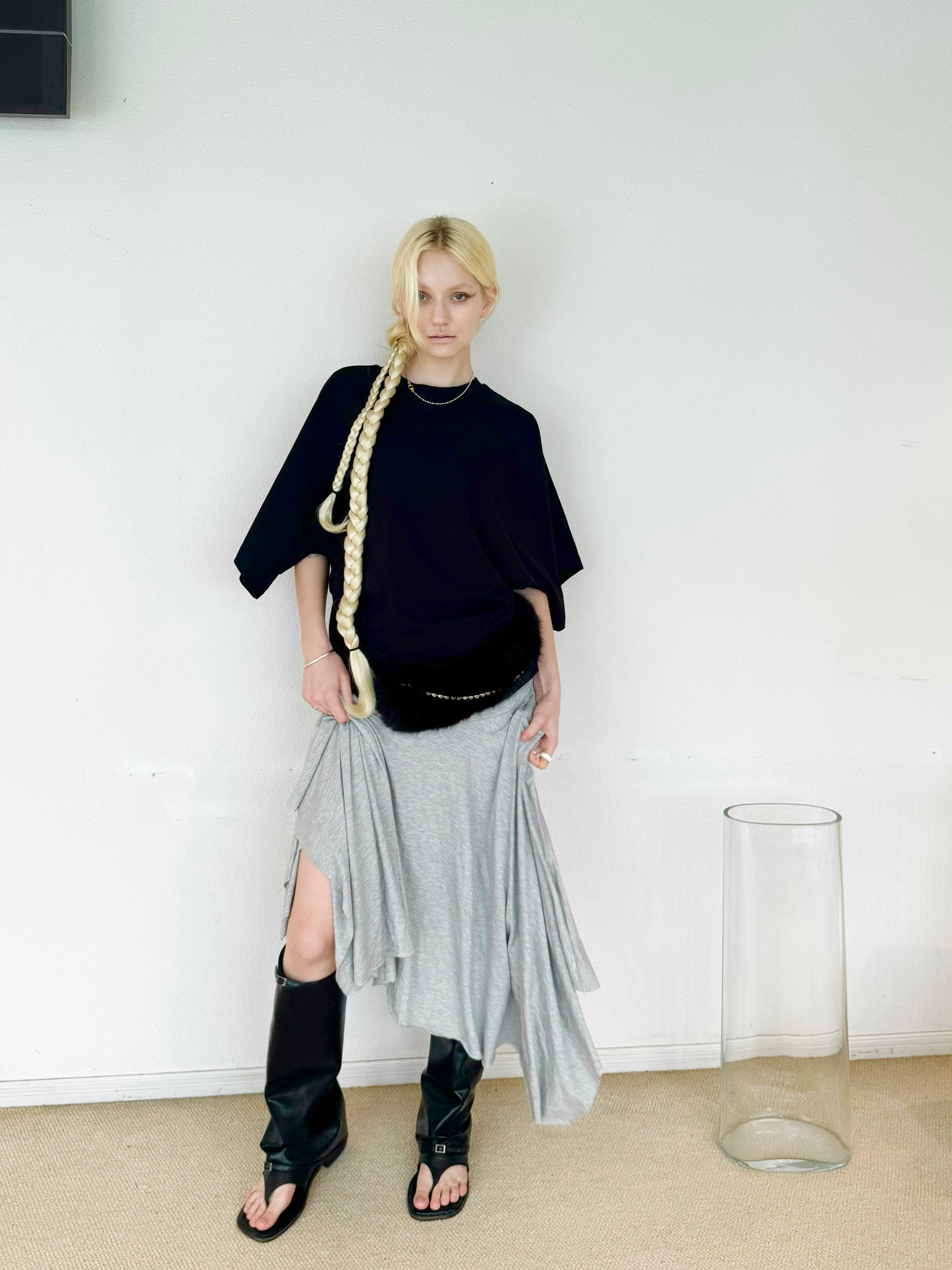 Relax shirring skirt