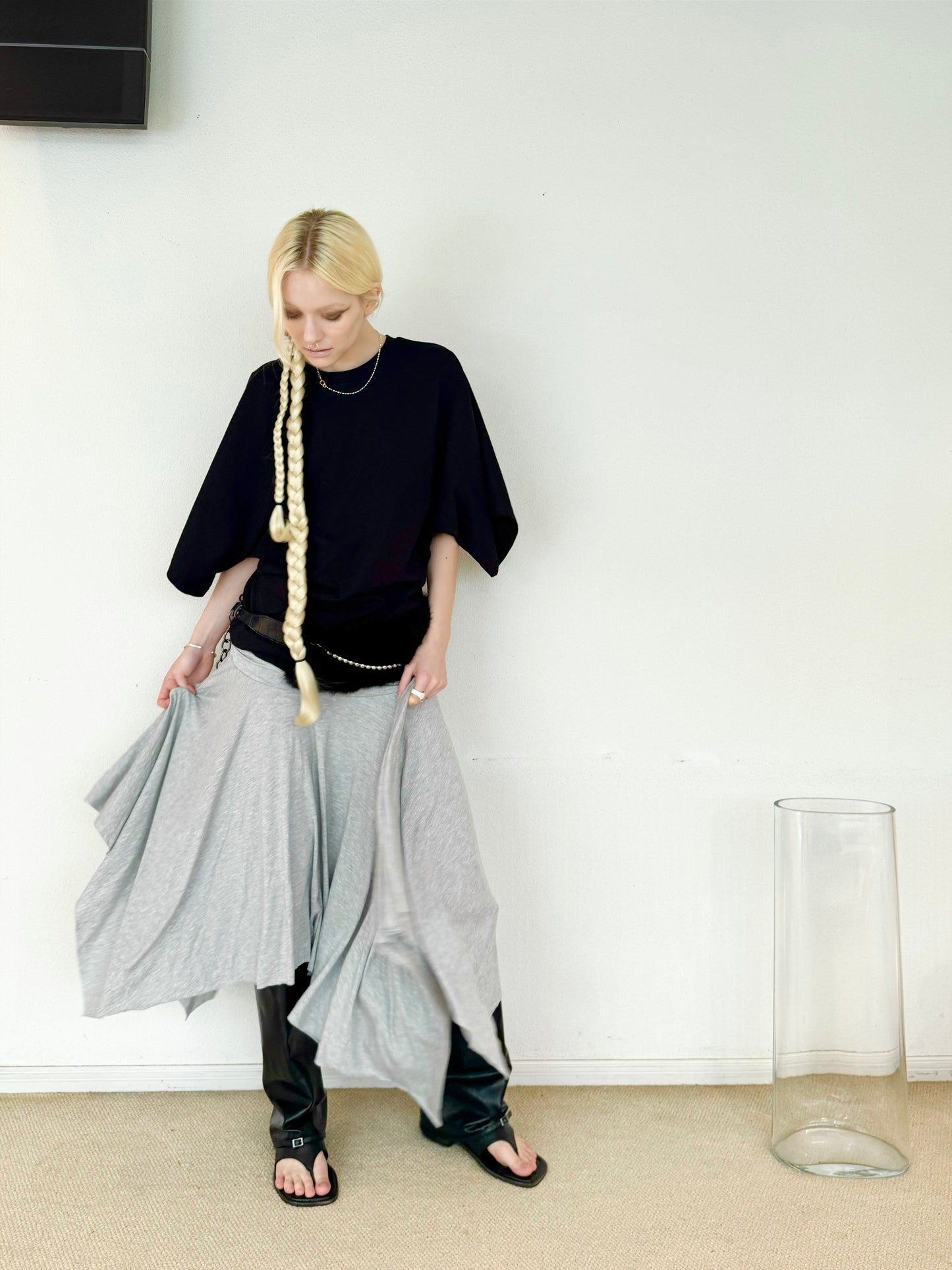 Relax shirring skirt