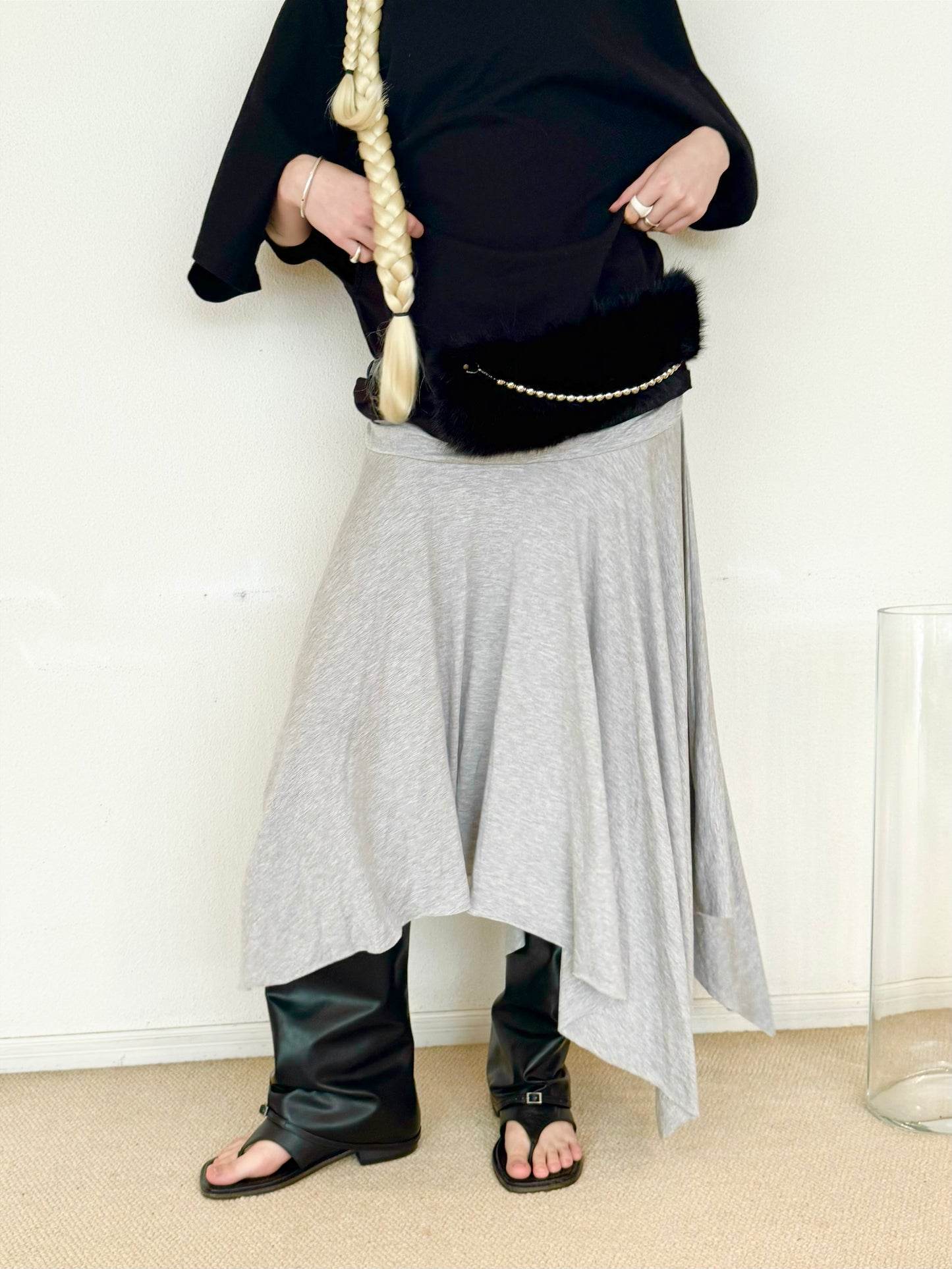 Relax shirring skirt