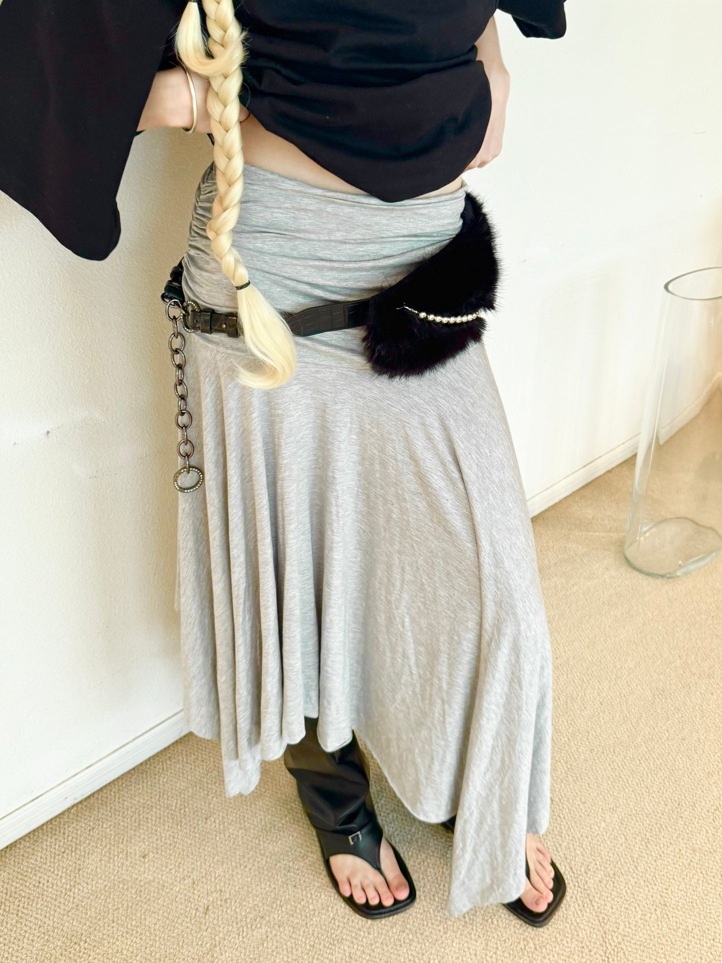 Relax shirring skirt