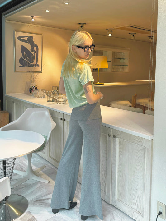 Slim flare knit pants