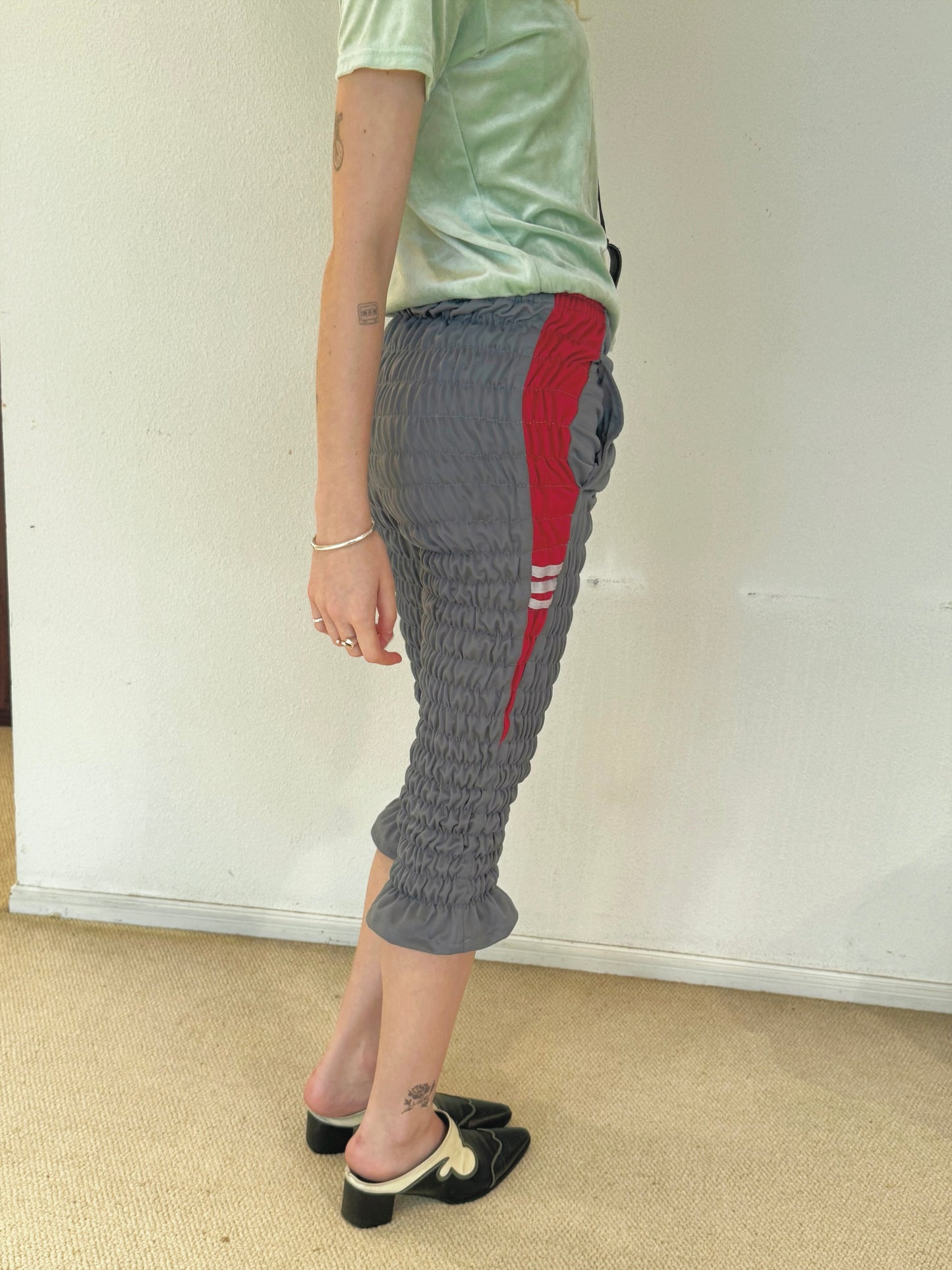 Gather jersey pants gray