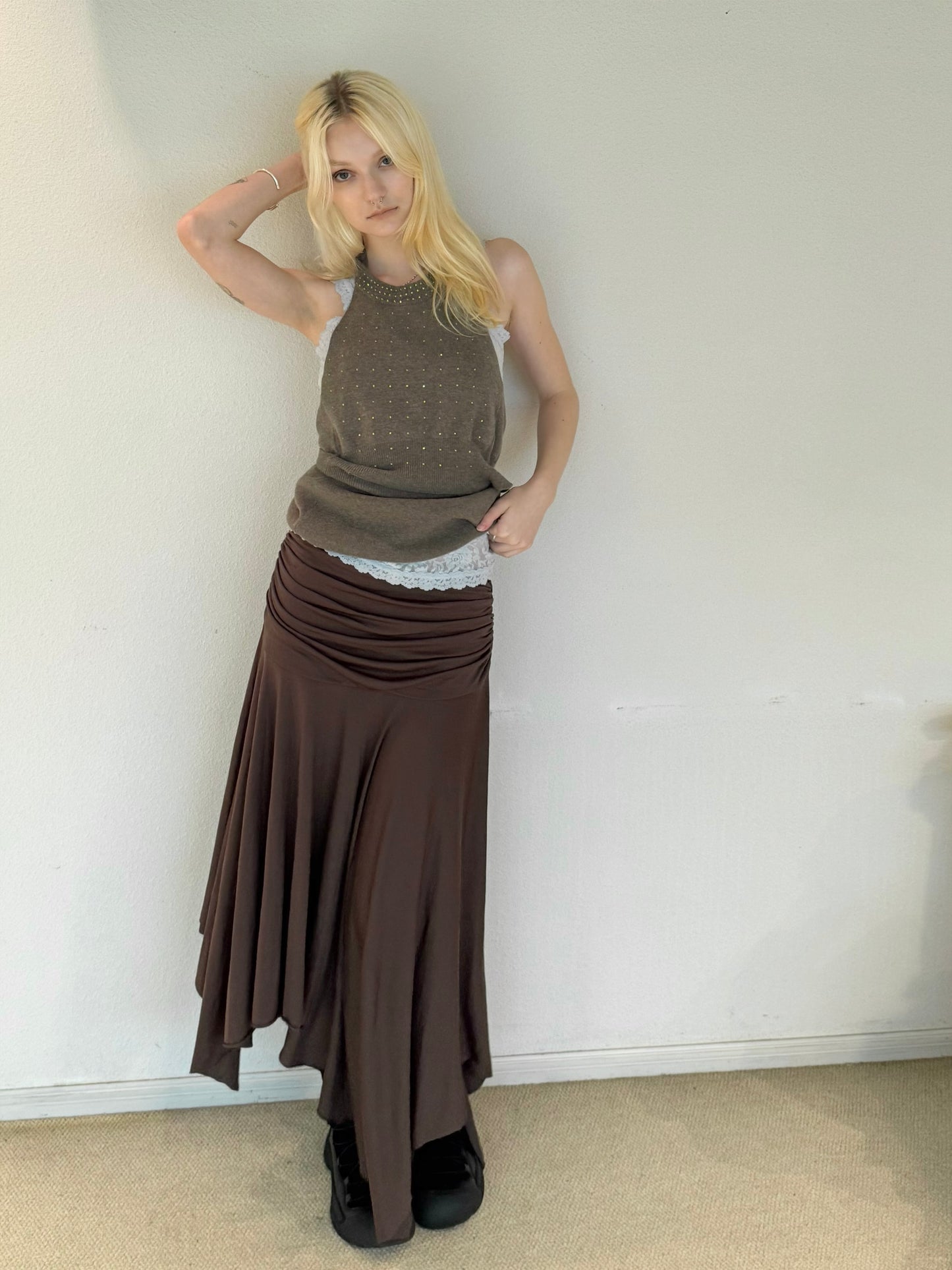 Relax shirring skirt