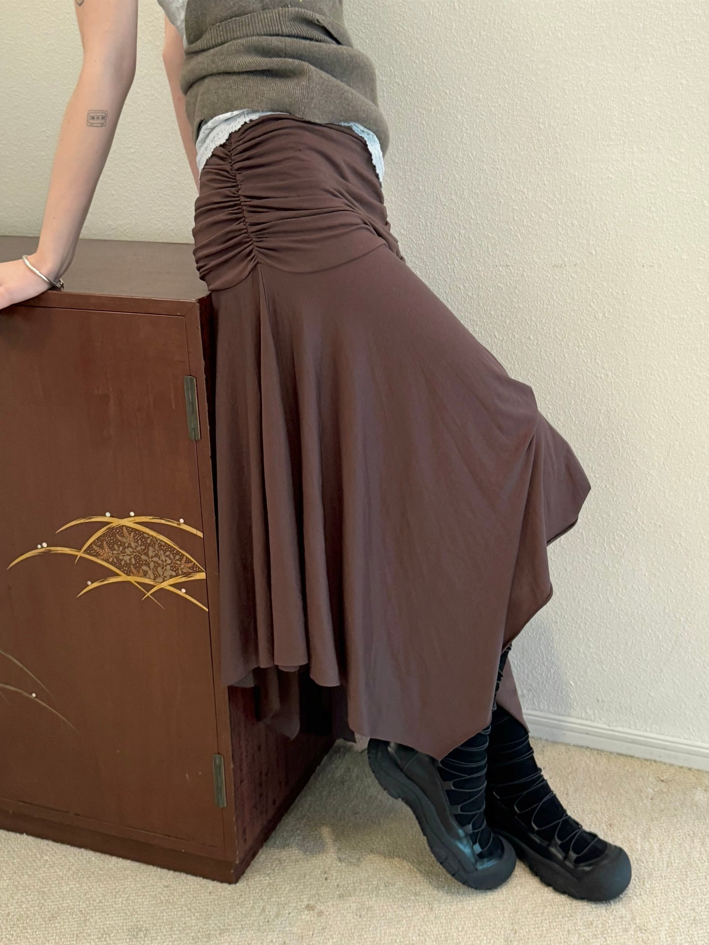 Relax shirring skirt