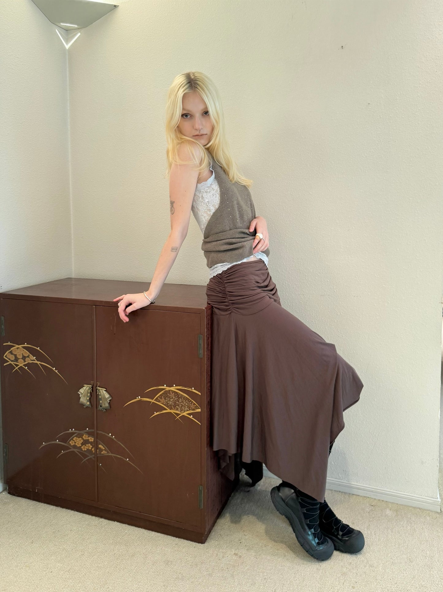 Relax shirring skirt